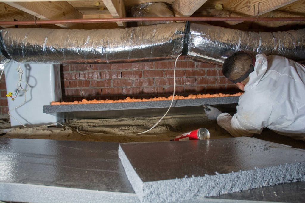 Insulation Panel Insallation Crawl Space Insulation Panel Insallation Crawl Space